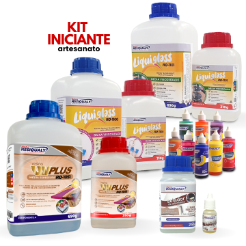 KIT INICIANTE 3: LIQUIGLASS para Artesanato